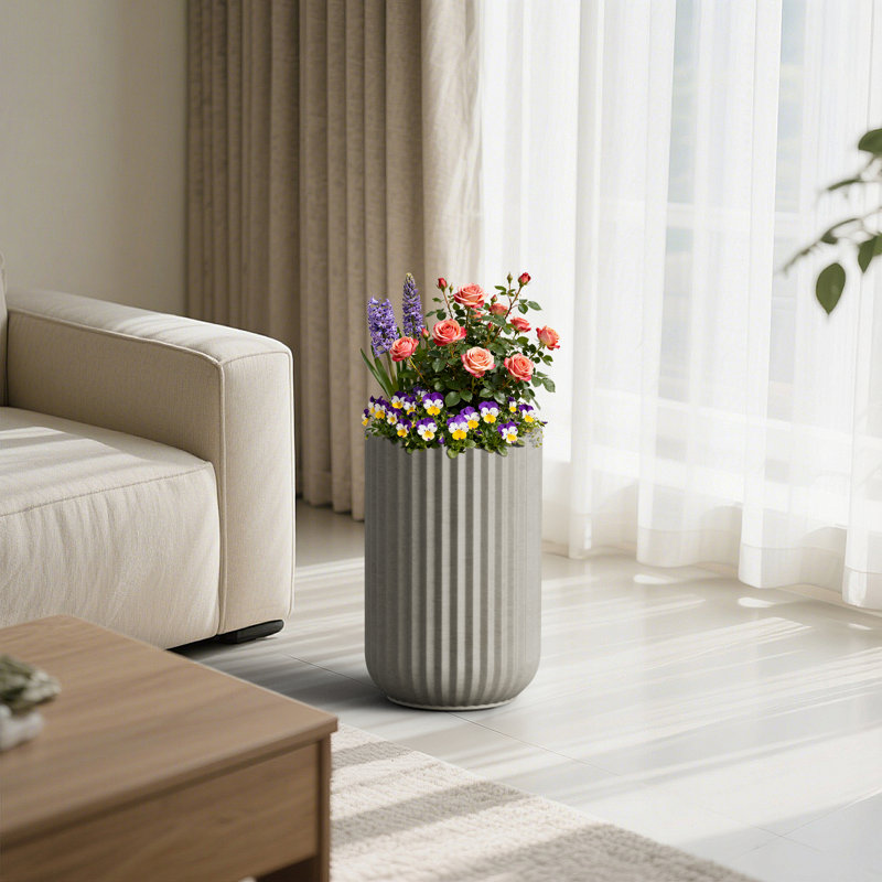Pot à fleurs 14 po, H 22,44 po x l 13,98 po x P 16,93 po, Gris Pierre