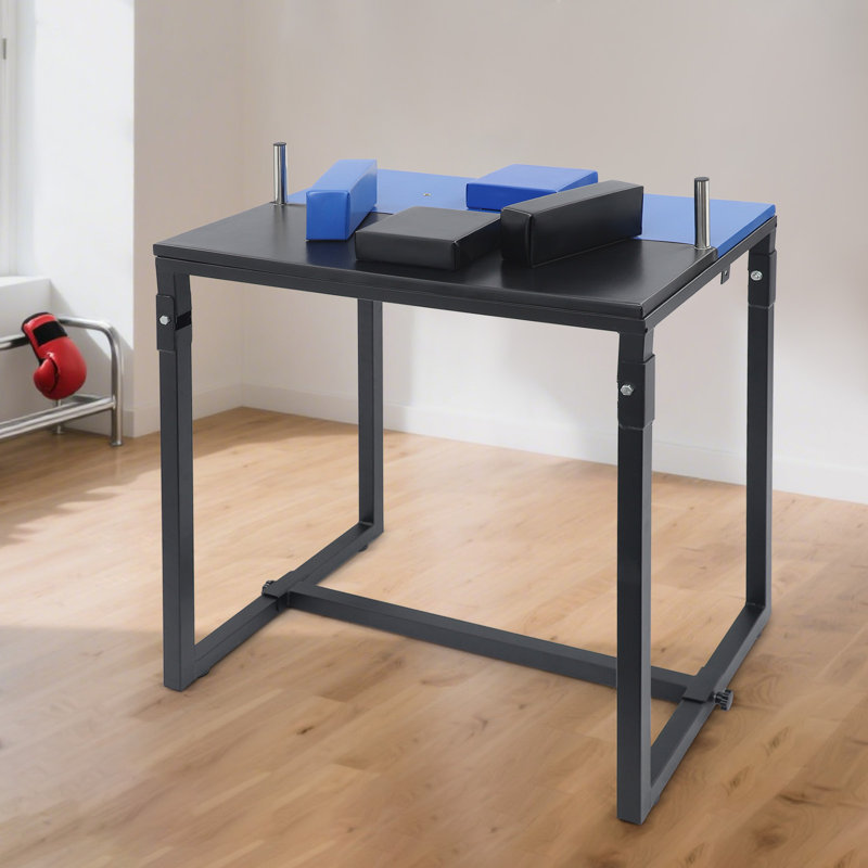 Table de bras de fer pliable, Noir / Bleu