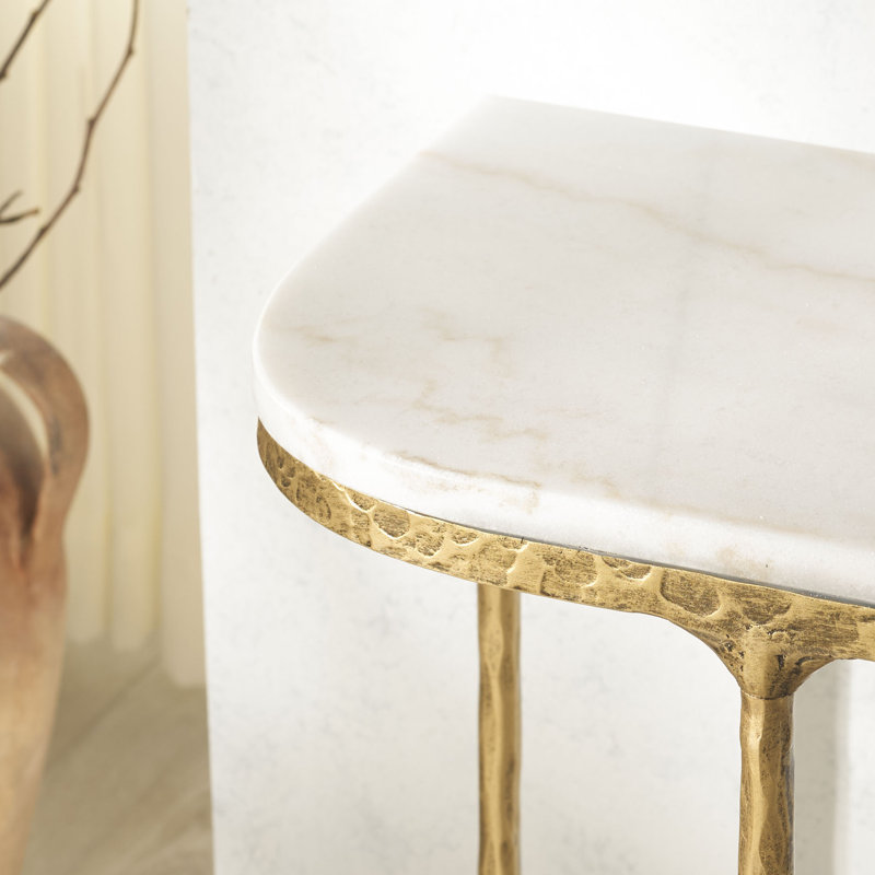 Janowsky Metal Console Table, White