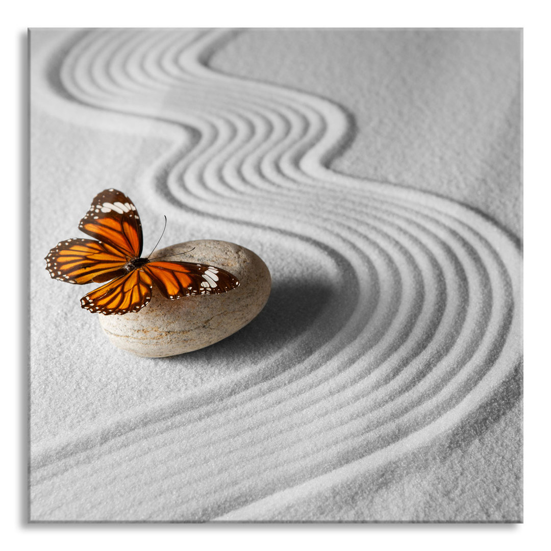 Glasbild Zen-Schmetterling