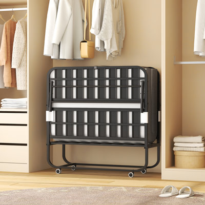 Folding Bed For Tall People, Portable Space‑saving Lockable Wheel Design For Bedroom Guest Room Temporary Sleeping Use