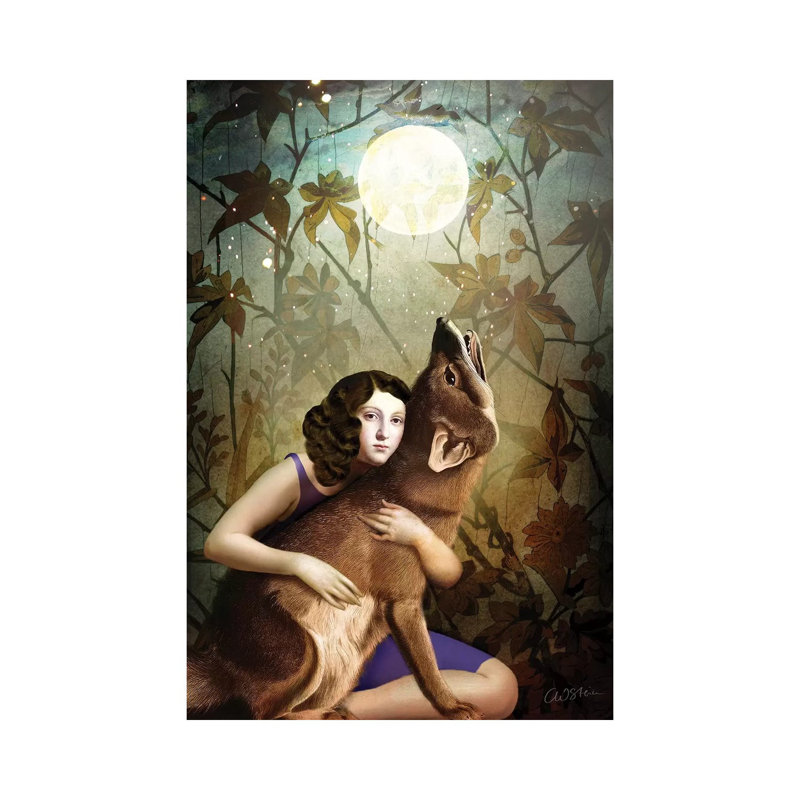 La lune II par Catrin Welz-Stein - reproduction, H 40 po x l 26 po x P 1,5 po, Toile tendue, Pas de tapis