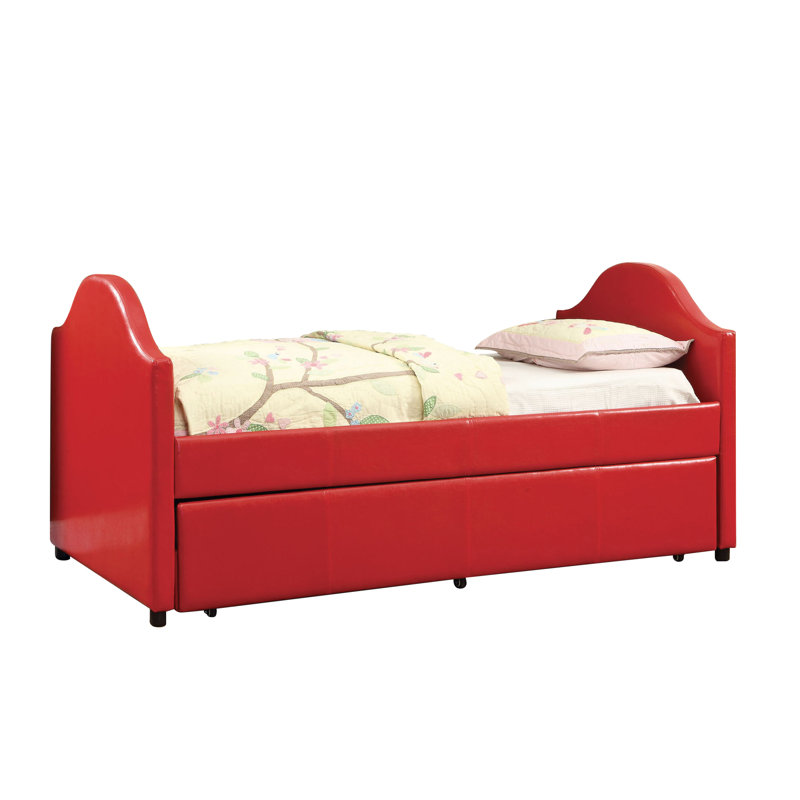 Rhine Kids Twin Daybed with Trundle, Red