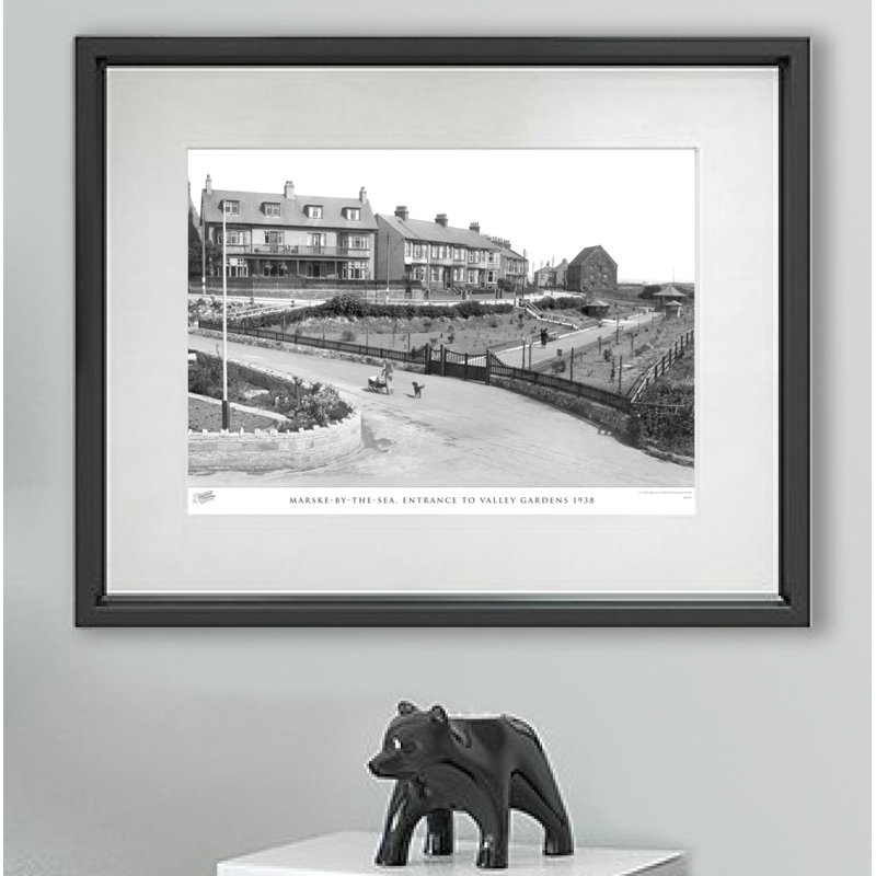 Marske By The Sea, Entrance To Valley Gardens 1938 - Single Picture Frame Print, 60cm H x 80cm W x 2.3cm D
