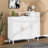 Shoe Cabinet With Adjustable Shelves, Solid Wood Legs, Arched Doors And Drawer, Storage Sideboard For Entryway, Living Room-59177733