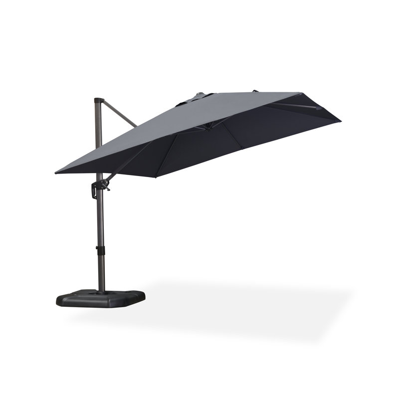 305cm Cantilever Parasol Outdoor Large Parasol Square Cantilever Yard Sun Parasol, Grey