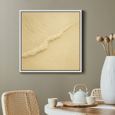 «Minimal Sand Edge Abstract Neutral Design», reproduction d'art sur toile encadrée