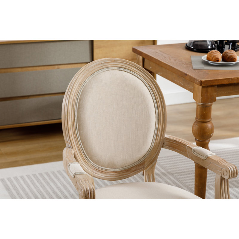 Chaise de salle à manger en bois massif de style français, ensemble de 2