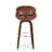 30" Mid-Century Modern Upholstered Swivel Barstool + Cognac-1736997420