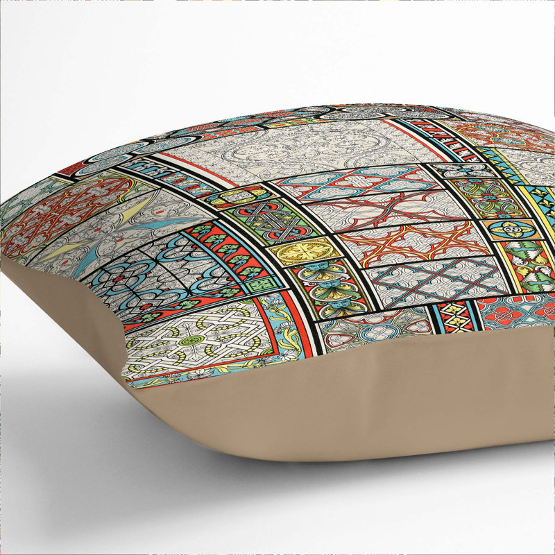Geometric Square Cushion, 55cm H x 55cm W x 20cm D, Stone