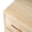 Table d'appoint rotative avec finition naturelle avec armoire en verre, tiroir pratique et base de circulation d'air pour petits espaces