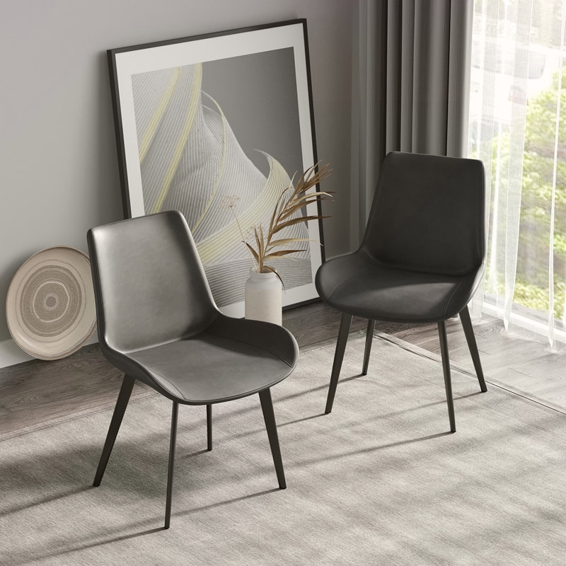 Chaise de salle à manger Modern, 2, Noir