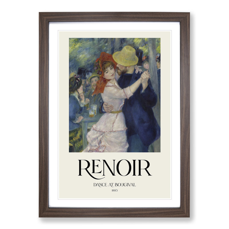 Dance At Bougival by Pierre-Auguste Renoir - Single Picture Frame Print, 36cm H x 27cm W x 2cm D, Walnut Framed