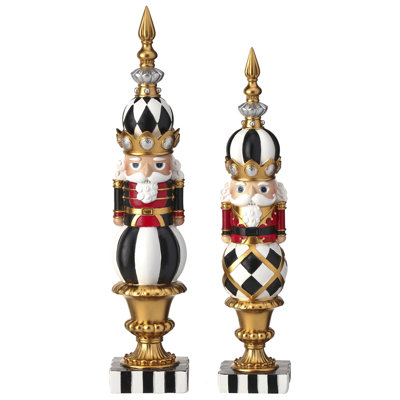 15" Resin Topiary Nutcrackers Set of 2