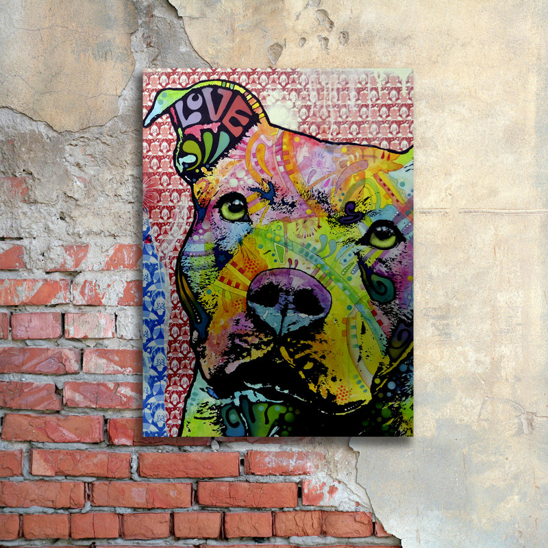 « thouthful pittbull ii », impression sur toile, H 22 po x l 16 po x P 1 po, Pas de tapis, Sans cadre