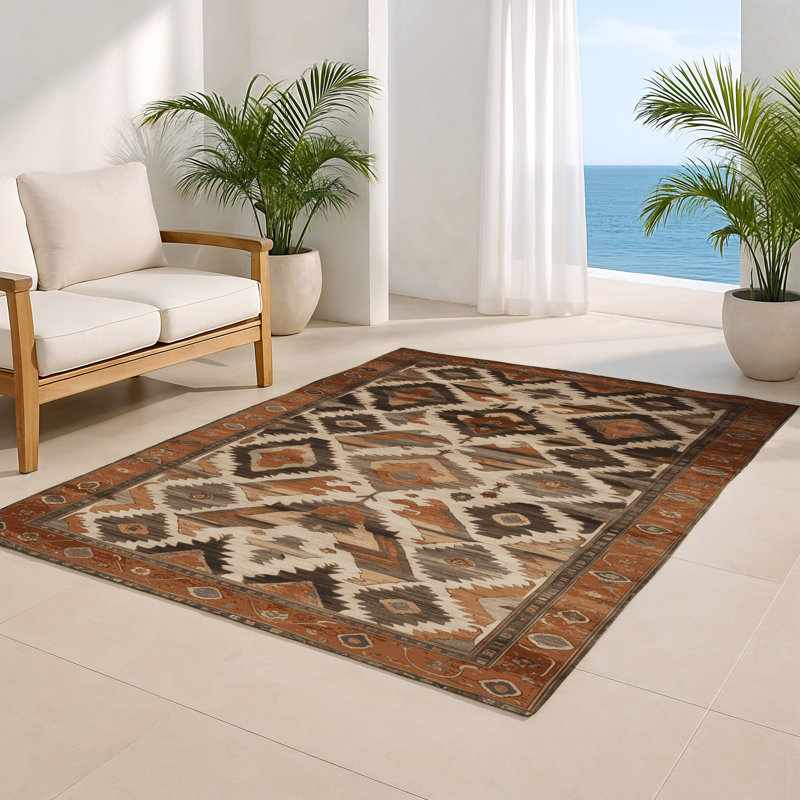 Tapis d'intérieur et d'extérieur brun Persian, Rectangulaire 2 pi x 3 pi