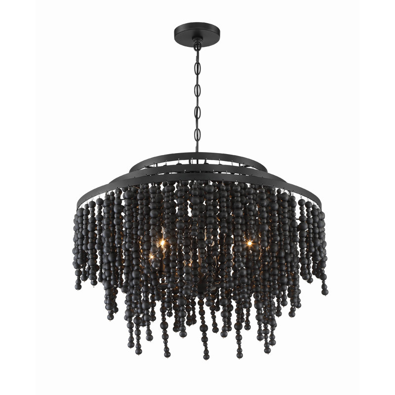Marli 6 - Light Dimmable Tiered Chandelier, Matte Black