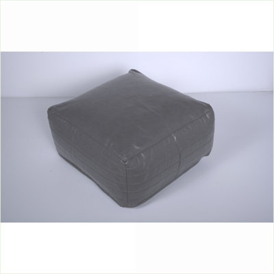 Repose-pieds, repose-pieds rectangulaire moderne en similicuir 24 x 24 x 12 | Gris ardoise | Similicuir