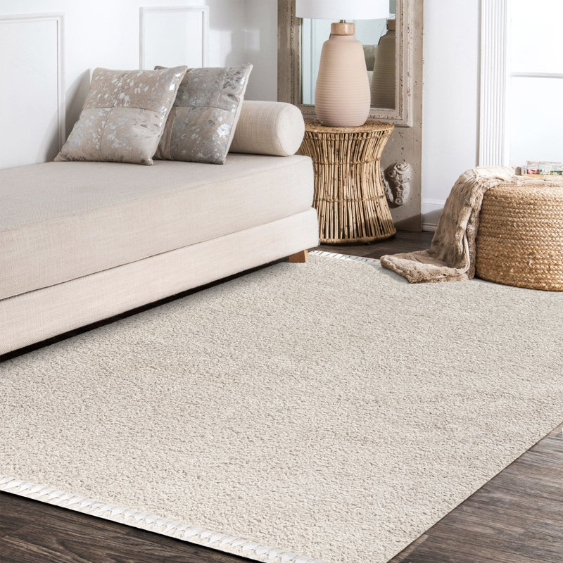 Tapis crème à poils longs Felicdad, Rectangle 3 pi 1 po x 5 pi