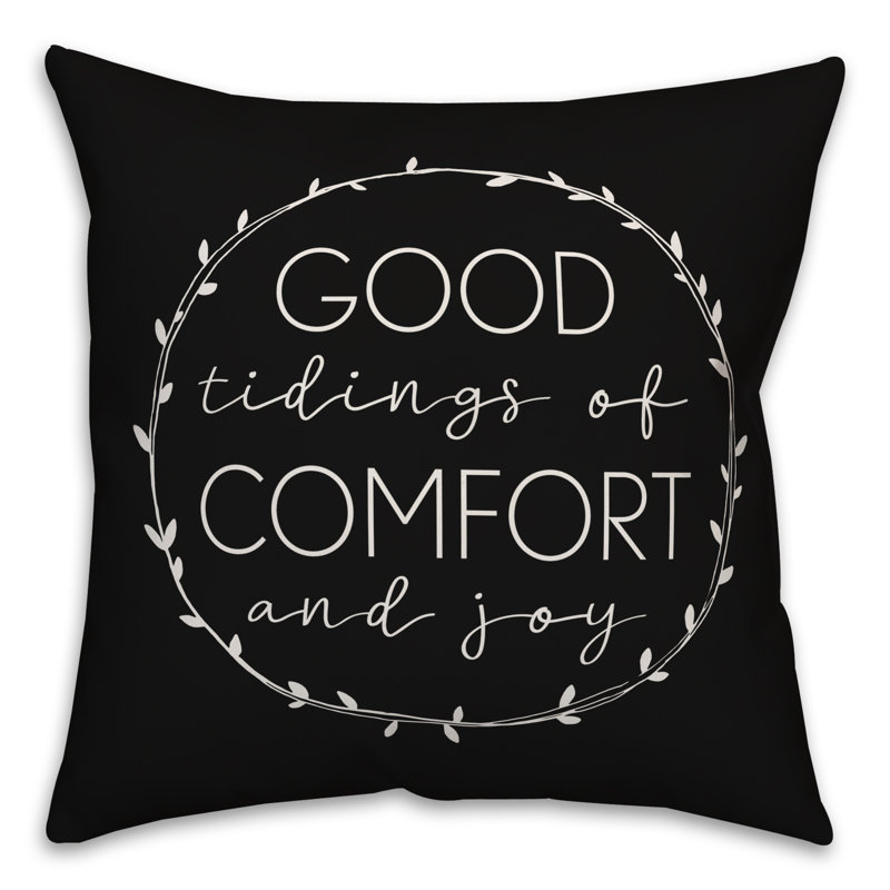  Coussin Good Tidings of Comfort and Joy, 18 po x 18 po, Intérieur