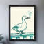 Reproduction d'art encadré noir avec canards rétro fumant confortablement-522481995