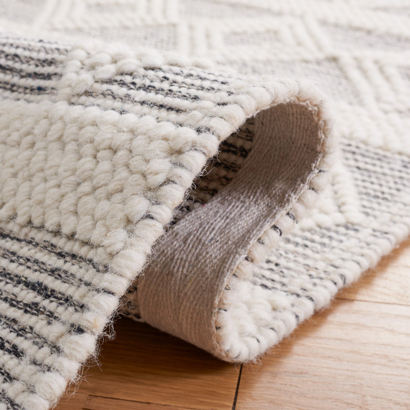 Natura Flat Weave Wool Geometric Rug, Rectangle 5' x 8'