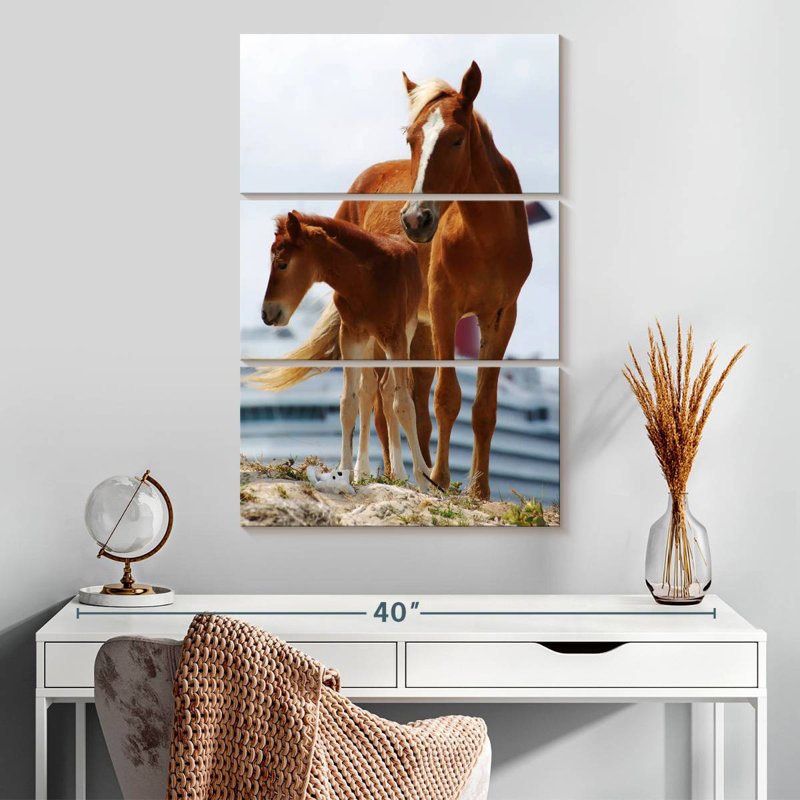 Brampt Brown Horses, 32" H x 20" W