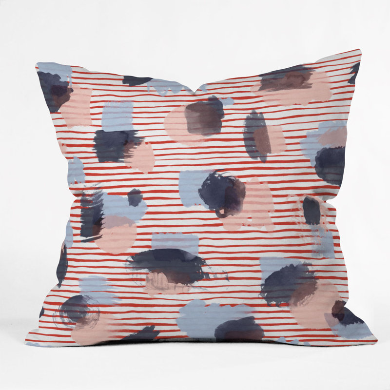 Ninola Design Graphic Thoughts Throw Pillow, 18" x 18", Blue/Pink