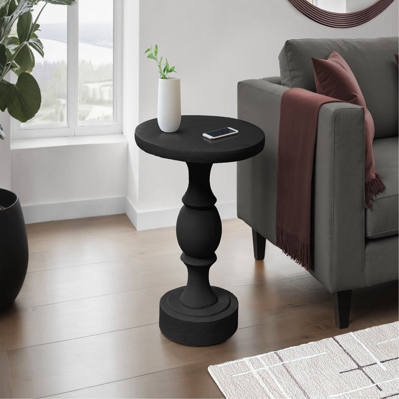 Table d'appoint, h 25 po, intérieur ou extérieur, chambre à coucher, bout, salon, table de chevet, ronde, table d'appoint, transitionnel