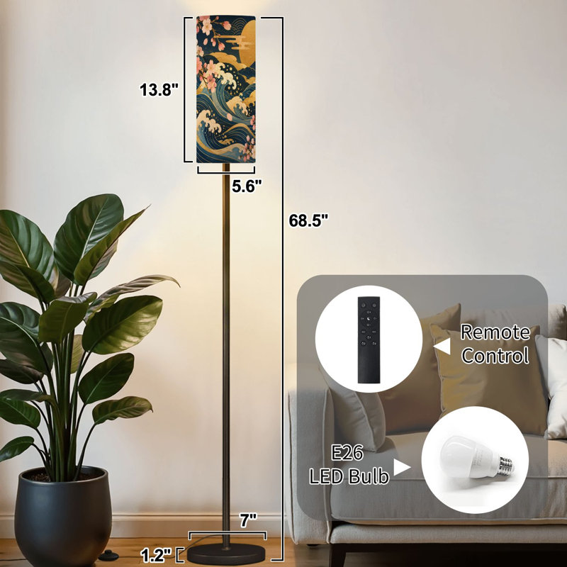 Lampe sur pied Cherry Blossom Waves Golden Sun
