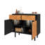 Armoire d'appoint Mid-Century moderne à 3 portes avec 4 tablettes Liam Liam-1948290967