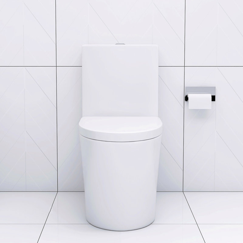 White Toilet With Powerful Flushing And Elegant Appearance Glossy Efficient Comfortable Design, White