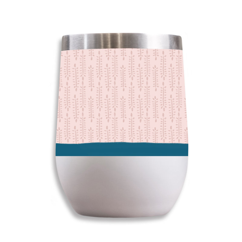 Cat Yoga 11 oz. Wine Tumbler, Pink/White