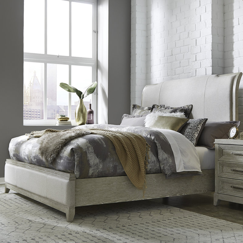 Belmar Upholstered Bed, Dresser & Mirror, Nightstand Bedroom Set, Queen