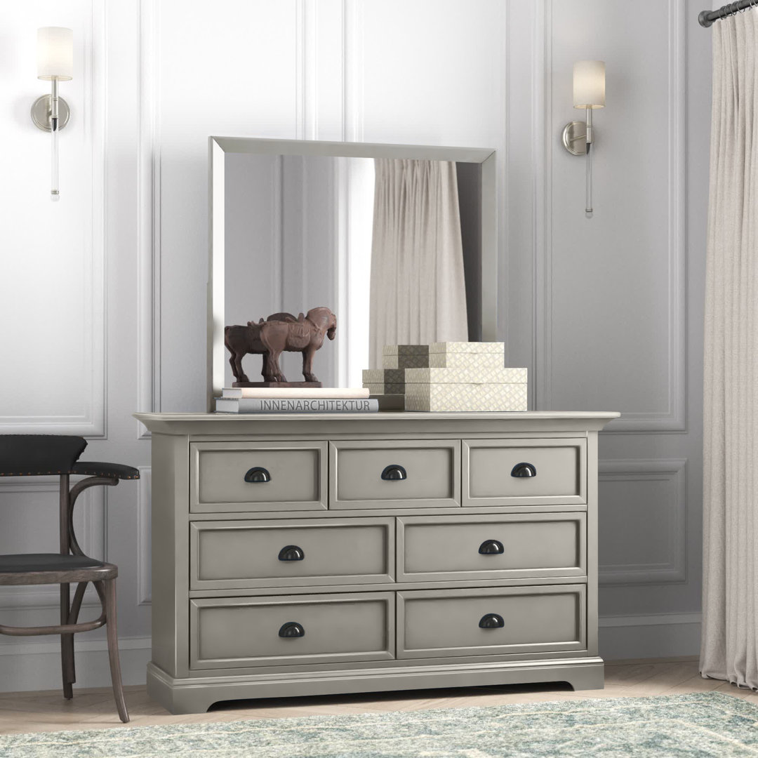 Huey 7 Drawer Dresser with Mirror Greyleigh™ Color: Gray