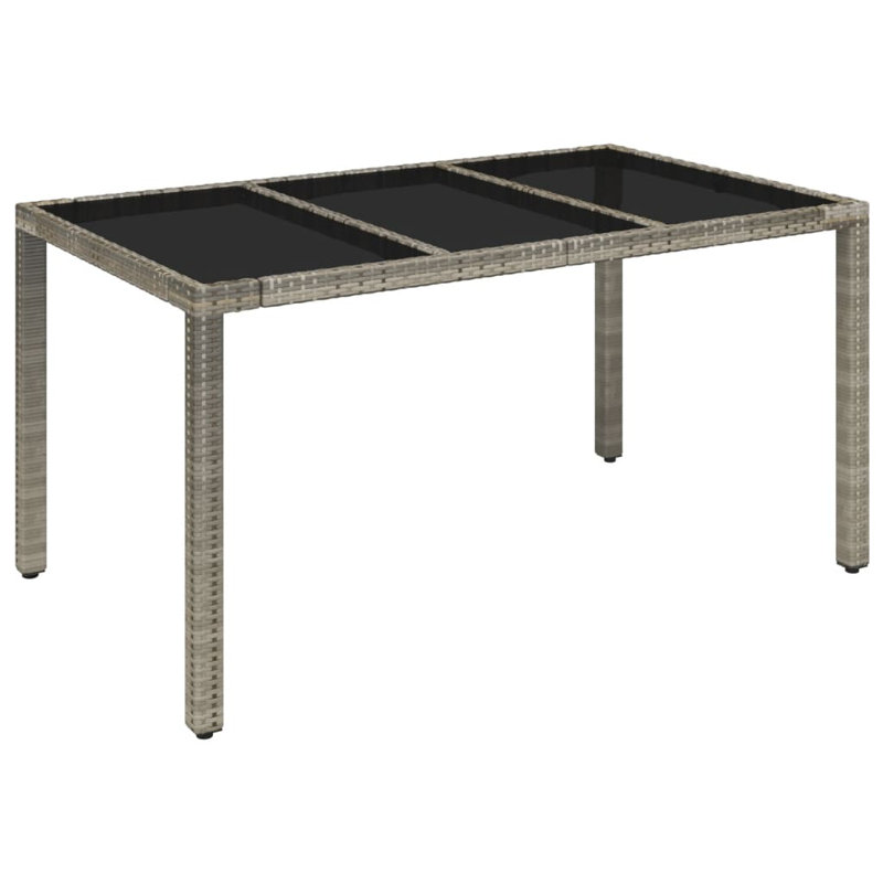 Adaleia Rectangular Outdoor Dining Table, 75cm H x 150cm W x 90cm D, Black