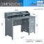 Bureau classique avec rangement, gris