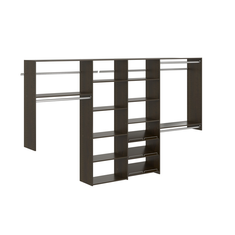 Grimm 72" L - 120" W Closet Storage Sets, Truffe