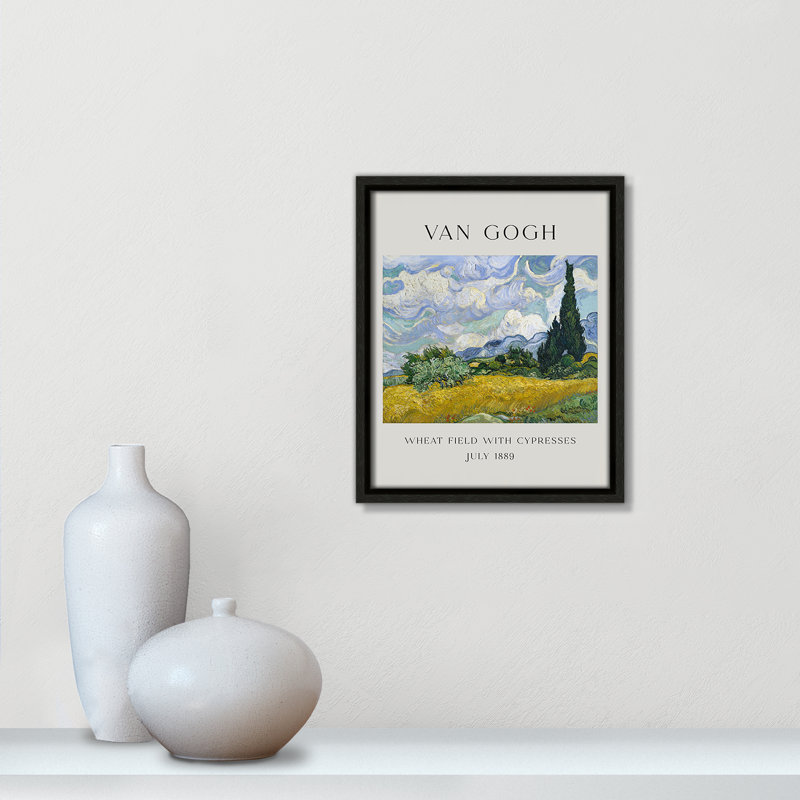 Collection «Old Fields with Cypresses» par Vincent Van Gogh, Cadre flottant argent, Non, H 61,5 po x l 41,5 po x P 2 po