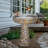 Outdoors Garden Concrete Bird Bath Decor, Bird Bath Feeder Bowls With Bird Bath Basin Water Feature For Outside Garden Patio Yard Backyard