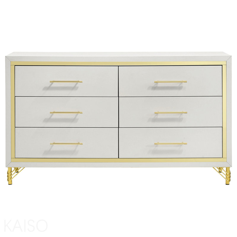 Chesney White 6-Drawer Bedroom Dresser, White