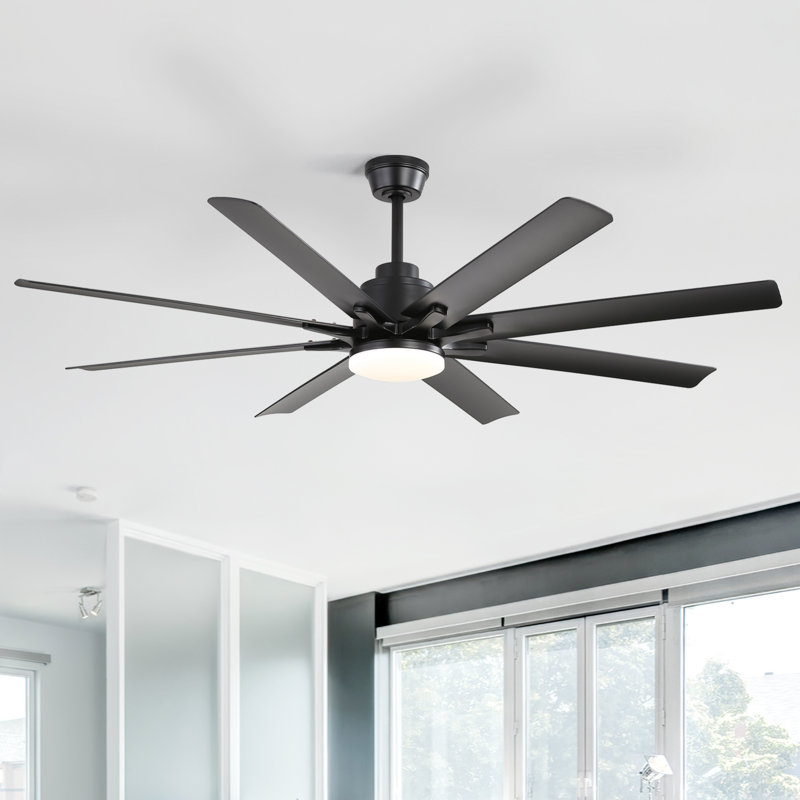 Brixham 52 Inch Large Ceiling Fan With Dimmable Led Light 8 Abs Blades Smart Remote Control Reversible Dc Motor For Living Room