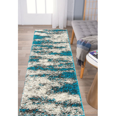 Solana Shag Turquoise/Gray/Ivory Area Rug