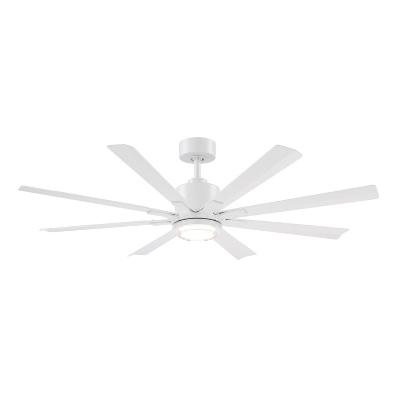 Size Matters 8-Blade Smart Ceiling Fan, 56", No, Matte White