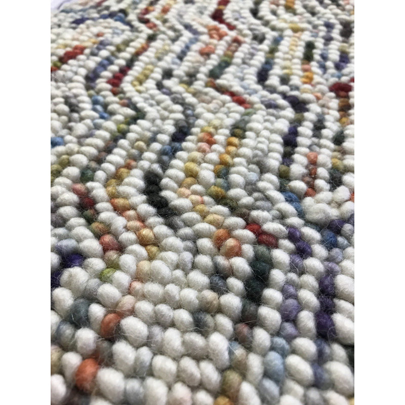 Wool Area Rug in Light Gray
