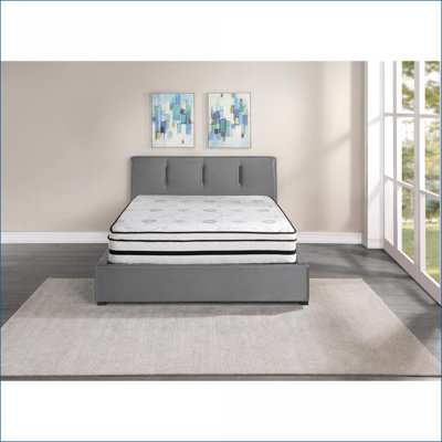 Mattresses, Full Size 12-Inch Hybrid Mattress with Breathable Quilted Cover &amp; Green Tea Extract | White | Foam+Spring