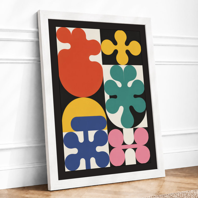 Geometric Florals Modern - Print, A2 - 59.4 x 42.0 cm, White