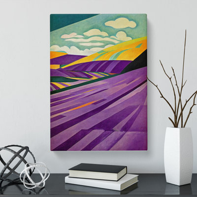 Lavender Field Abstract - Wrapped Canvas
