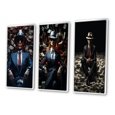 «Billionaire Man With Hat Abundance Of Argent», 3 pièces sur toile