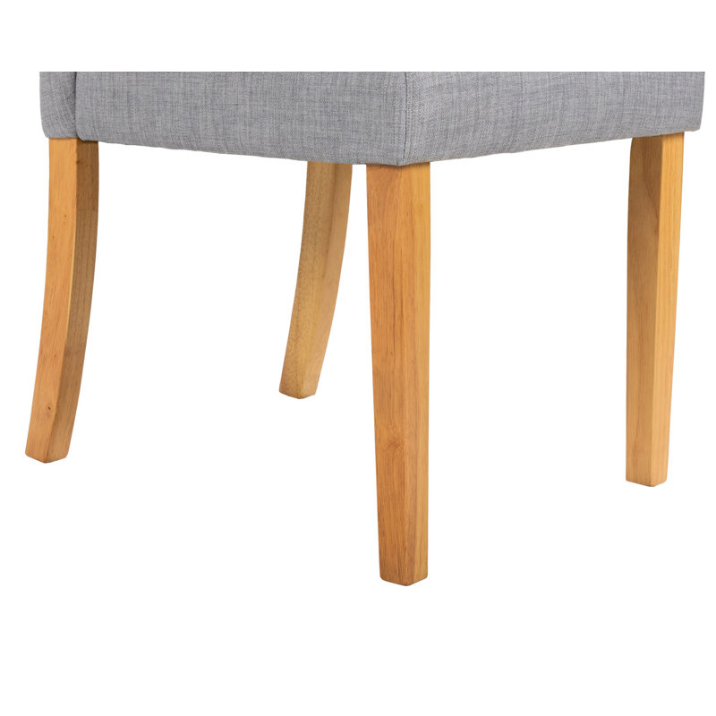 Elissa 48cm H Upholstered Side Chair, Oak, Grey